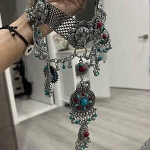 Silver and Turquoise Statement Necklace